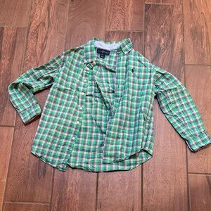 Ralph Lauren Kids Green Plaid Button-Down Shirt